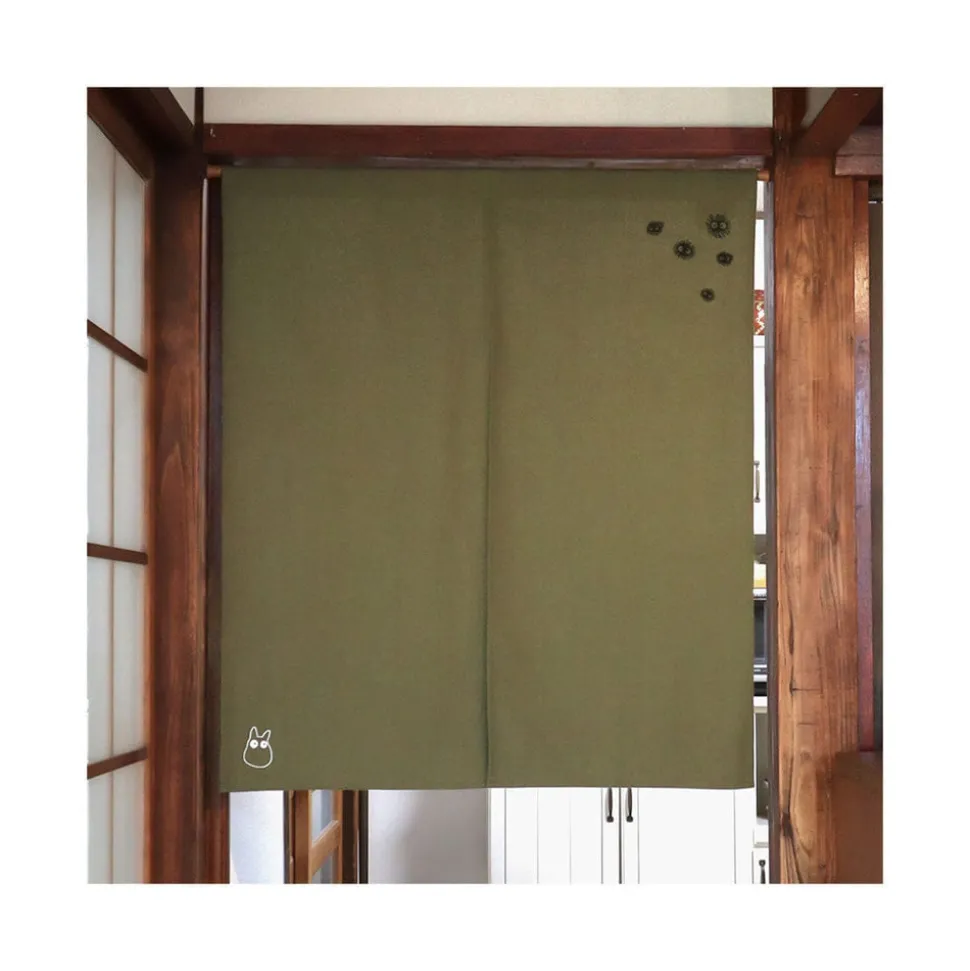 Ghibli My Neighbor Totoro Embroidered Curtain Kurosuke: Green