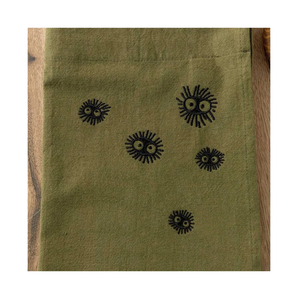 Ghibli My Neighbor Totoro Embroidered Curtain Kurosuke: Green